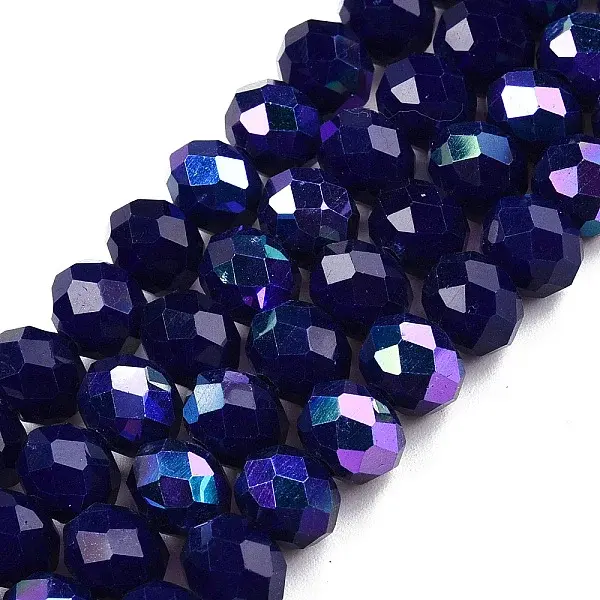 Electroplate Opaque Solid Color Glass Beads Strands