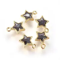 Golden Tone Brass Micro Pave Cubic Zirconia Charms