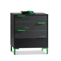 Zásuvková komoda diego - černá, zelená