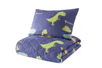 Přehoz + polštář 160x220 dino - modrá