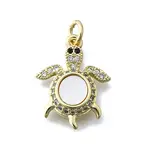 Brass Micro Pave Clear Cubic Zirconia Pendants
