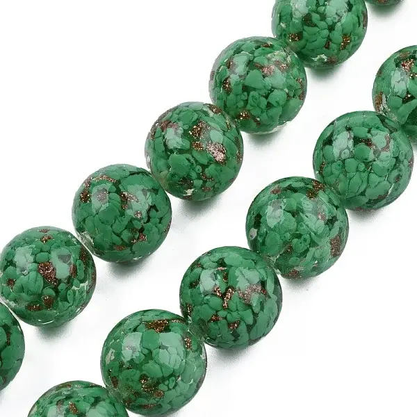Handmade Gold Sand Lampwork Beads