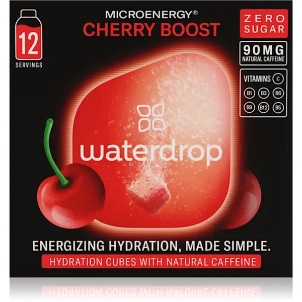 Waterdrop Microenergy energetický nápoj s vitamínmi príchuť Cherry Boost 12 ks