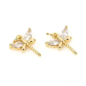 Brass Micro Pave Cubic Zirconia Charms