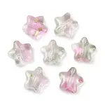 Transparent Spray Painted Frosted Glass Beads