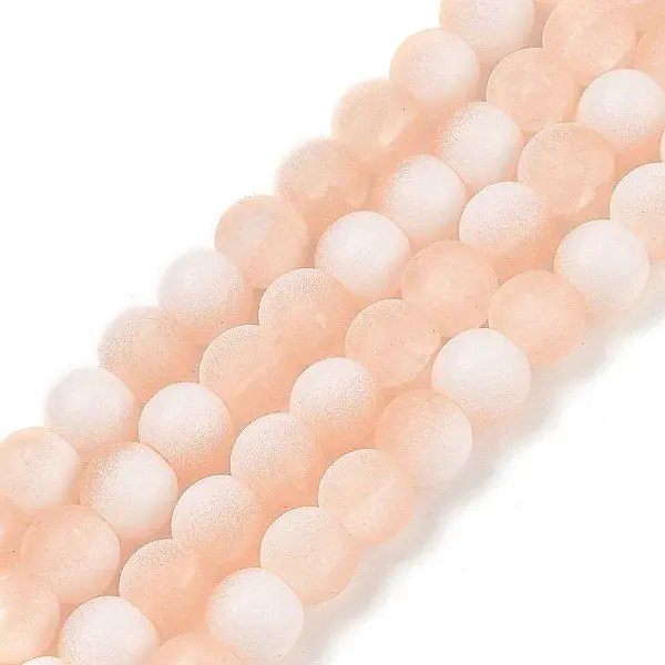 Frosted Crackle Glass Beads