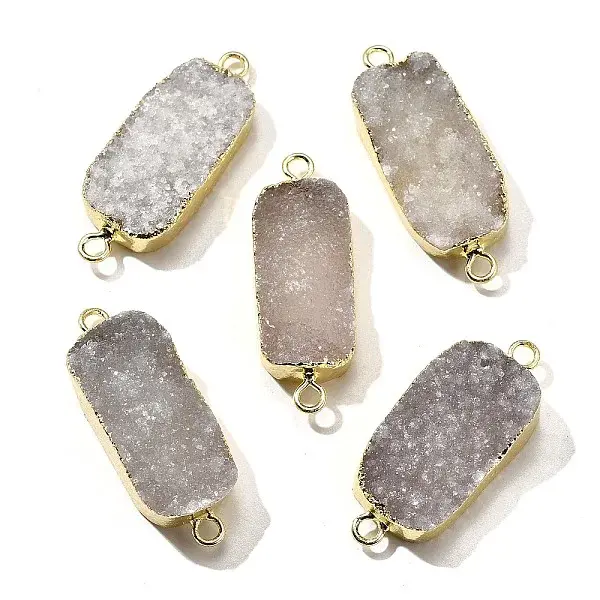 Natural Dyed Quartz Crystal Links Connector Charms