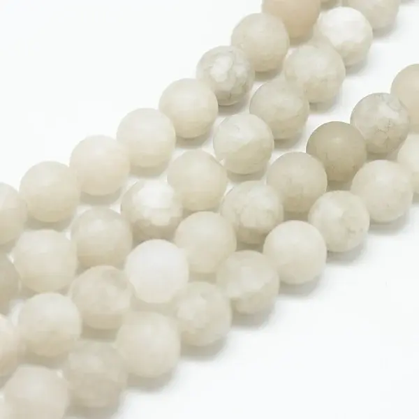 Natural White Jade Bead Strands