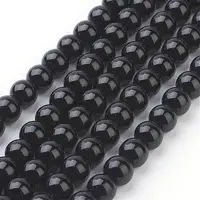 Synthetic Black Stone Beads Strands