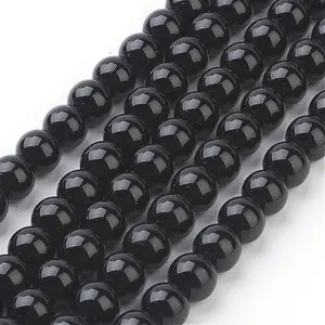 Synthetic Black Stone Beads Strands