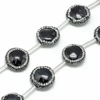 Natural Black Onyx Rhinestone Beads