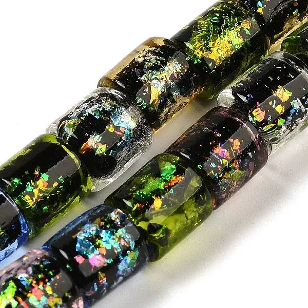 Handmade Dichroic Foil Glass Beads Strands