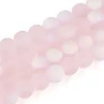 Frosted Transparent Glass Beads Strands