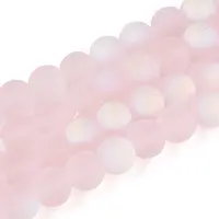 Frosted Transparent Glass Beads Strands