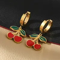 304 Stainless Steel Enamel Hoop Earrings
