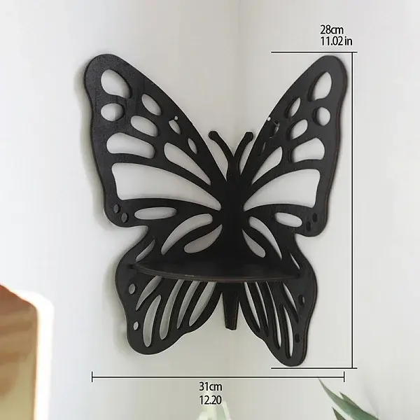 Wooden Butterfly Shelf for Crystals