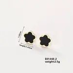 304 Stainless Steel Elegant Five-Leaf Flower Stud Earrings for Women