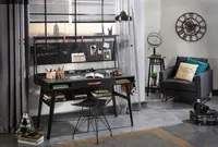 Studentský pracovní kout nebula - černá/šedá