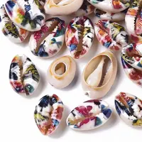 Printed Natural Cowrie Shell Beads