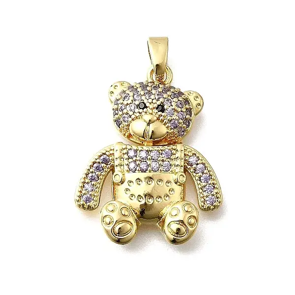 Brass Micro Pave Cubic Zirconia Pendants