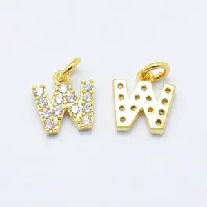 Brass Micro Pave Grade AAA Cubic Zirconia Charms