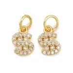 Brass Micro Pave Cubic Zirconia Charms