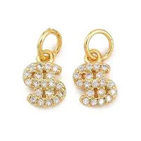 Brass Micro Pave Cubic Zirconia Charms