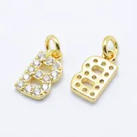 Brass Micro Pave Grade AAA Cubic Zirconia Charms