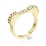 Brass Micro Pave Clear Cubic Zirconia Cuff Rings