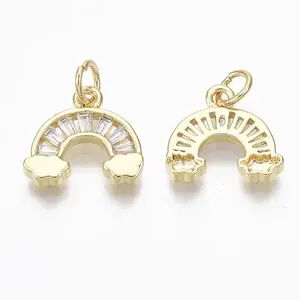 Brass Micro Pave Cubic Zirconia Charms