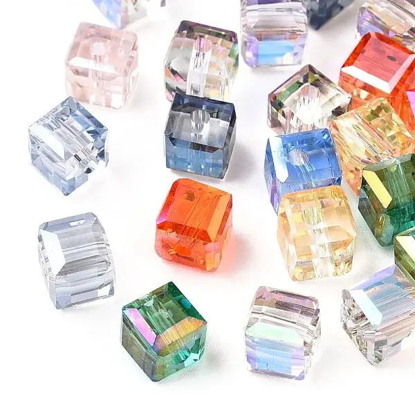 Faceted Transparent Glass Beads