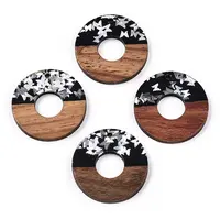 Opaque Resin & Walnut Wood Pendants