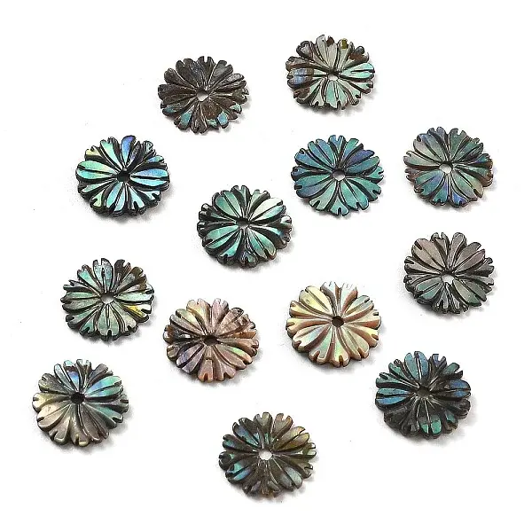 Natural Paua Shell Carved Beads