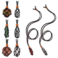 8Pcs 4 Style Adjustable Braided Waxed Cord Macrame Pouch Necklace Making