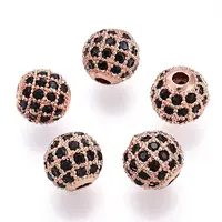Rack Plating Brass Cubic Zirconia Beads