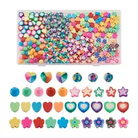 240Pcs 8 Styles Handmade Polymer Clay Beads