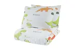 Prikrývka 200x220 + 2 vankúše dino - bielá