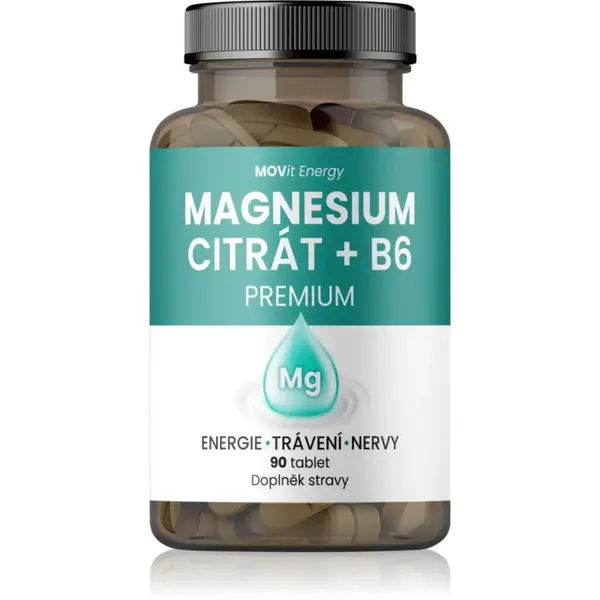 Movit Energy Magnesium citrát + B6 Premium tablety pro efektivní doplnění hořčíku 90 tbl