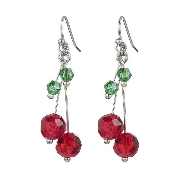 Cherry Glass Dangle Earrings