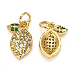Brass Micro Pave Cubic Zirconia Charms