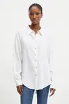 Lněná košile Answear.LAB dámská, bílá barva, relaxed, s klasickým límcem