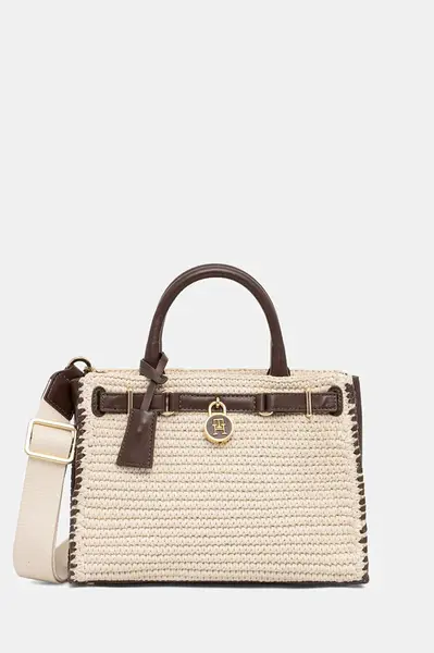 Kabelka Tommy Hilfiger béžová barva, AW0AW17636