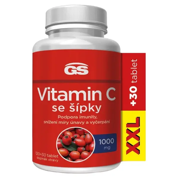 GS Vitamin C1000 se šípky XXL 120 + 30 tablet