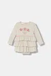 Dětské bavlněné šaty Guess béžová barva, mini, S5YG06 KAE14