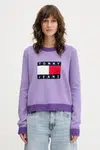 Svetr Tommy Jeans dámský, fialová barva, DW0DW20970