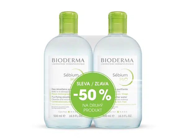 BIODERMA Sébium H2O micelární voda 500 ml 1+1 Festival
