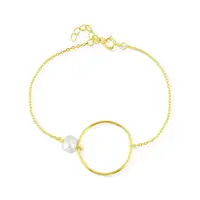 JwL Luxury Pearls Minimalistický pozlacený náramek s pravou perlou JL0858