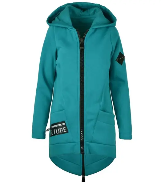 Pri Designer long parka sweatshirt thick warm