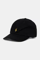Bavlněná baseballová čepice Polo Ralph Lauren černá barva, 323785653075