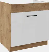 Spodní skříňka pod dřez Vigo 80 ZL 1S BB - Premium Box Barva korpusu: Dub Lancelot, Barva dvířek: Bílý lesk